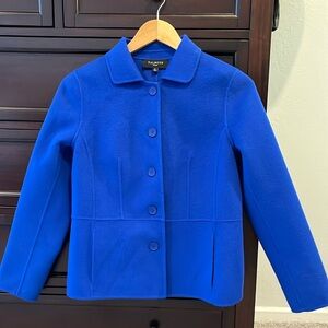 Vintage Talbots Blue Wool Button Down Coat 6P Preppy Classic